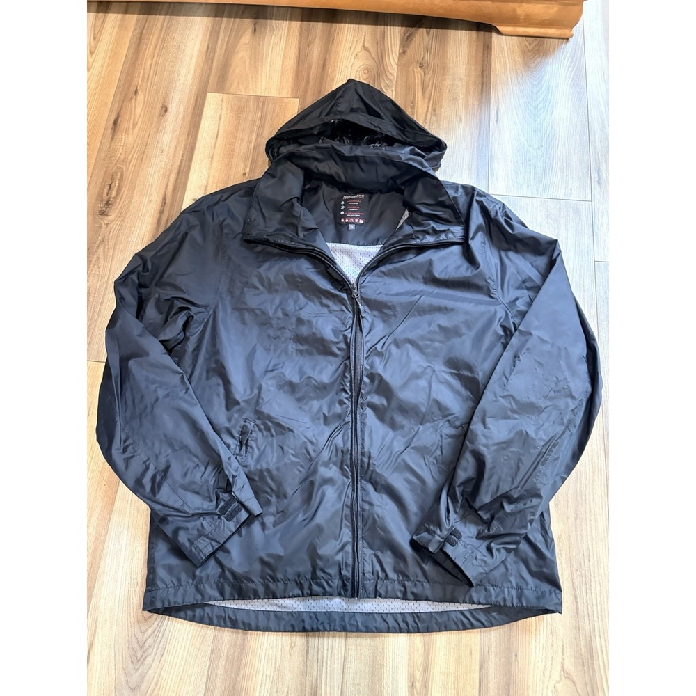 Northland Professional Windbreaker Rain Coat Black Men's XL Hood Waterproof Mesh